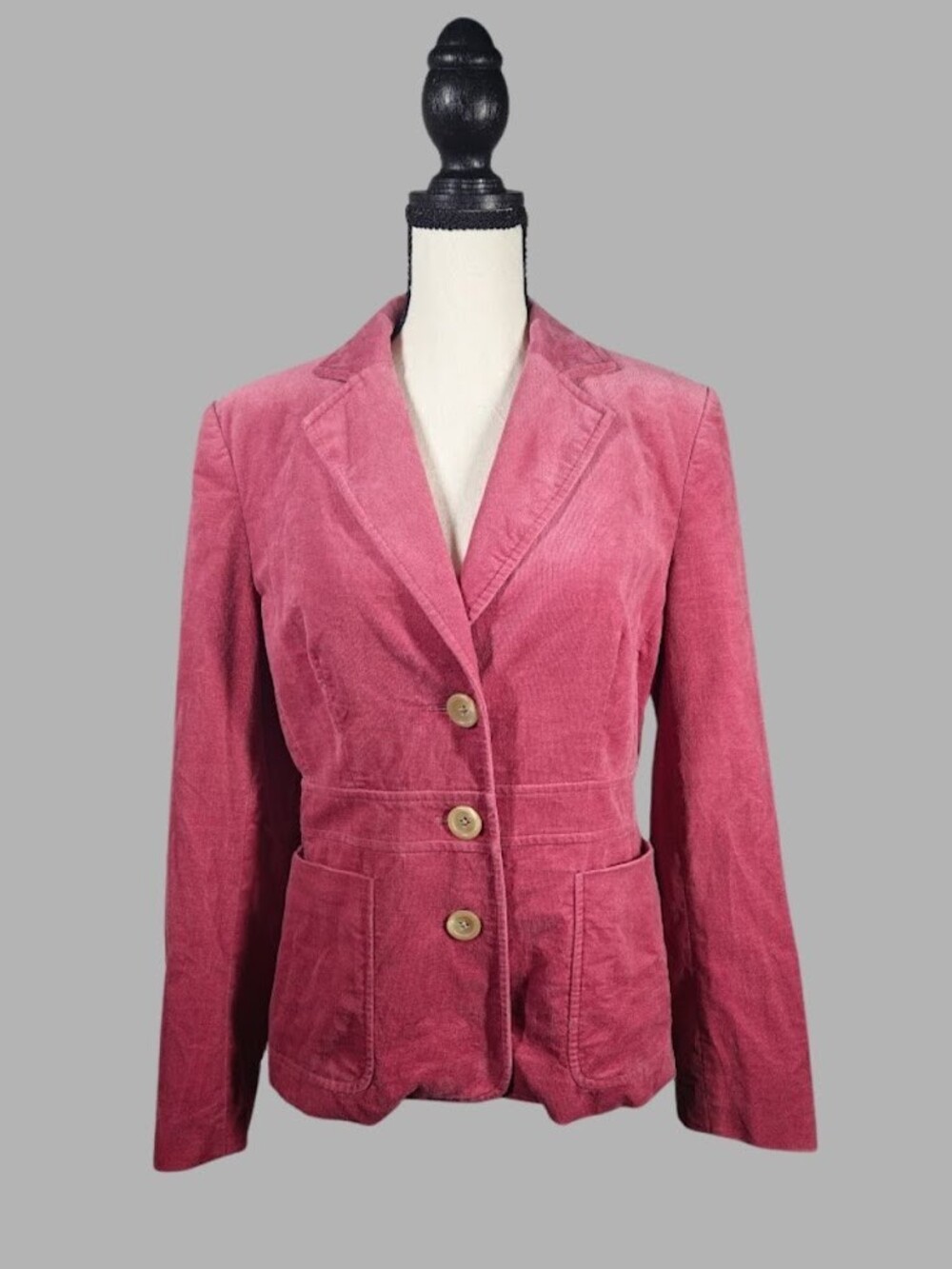 Banana Republic Womens 6 Pink Corduroy Blazer 100% Cotton 3 Button Jacket Y2K